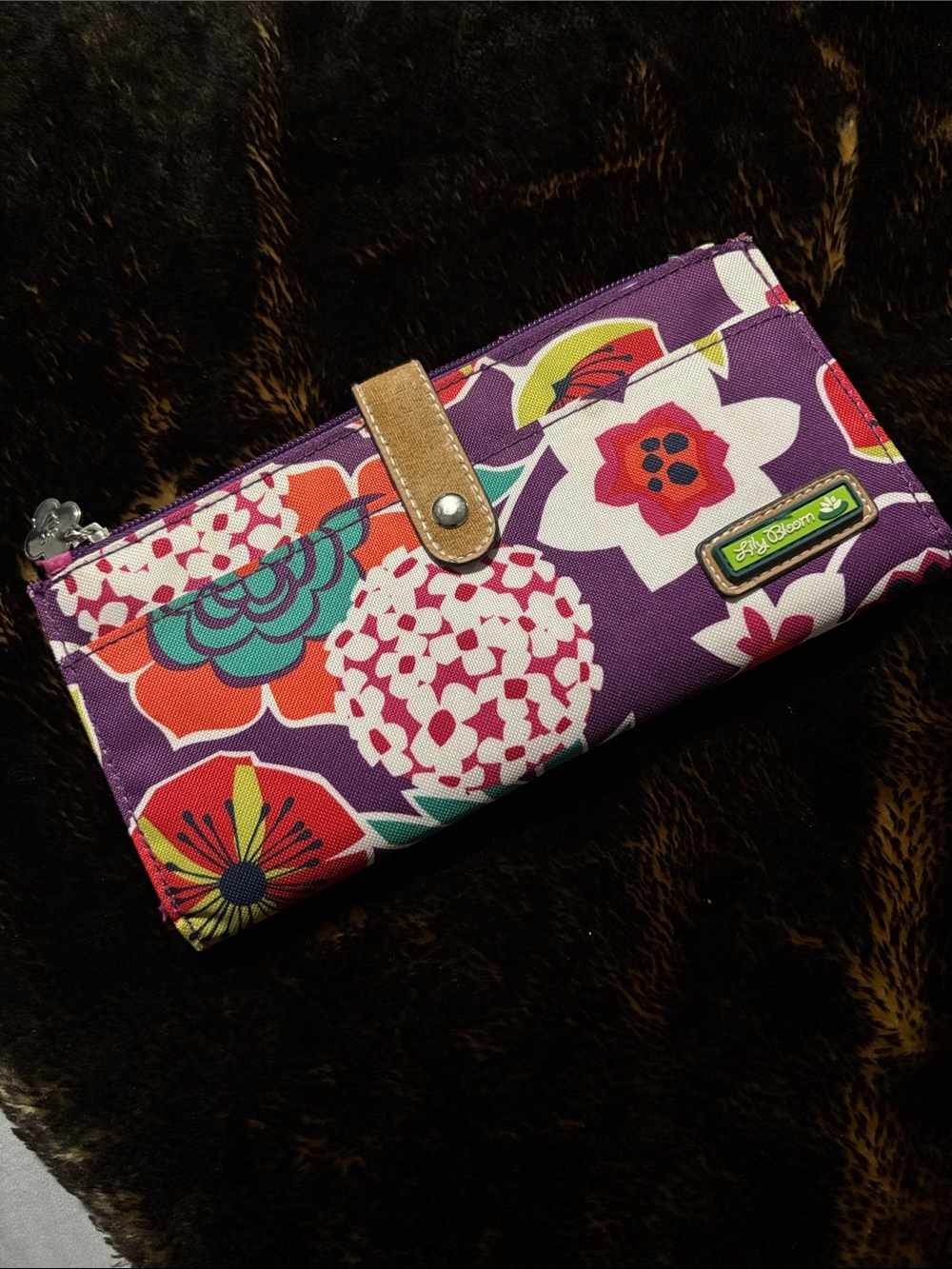 Lily Bloom Purple Floral Accordion Wallet